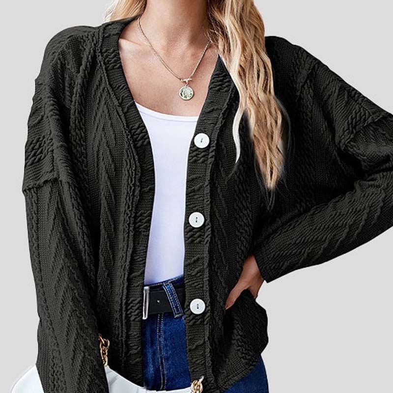 Fashion Button Long Sleeve Sweater Cardigan